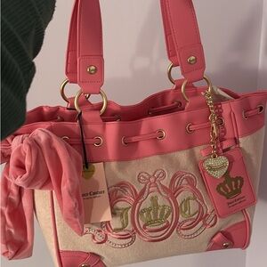 Juicy Couture Pink and Cream Tote Bag: BRAND NEW